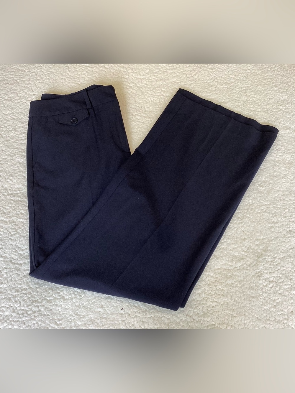 Talbots Heritage Navy Wide Leg Trouser Pants Size 8 Quiet Luxury Office Core